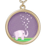 Niedlicher Elefant in girly rosa u. lila Halskette