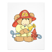 Niedlicher Feuerwehrmann-Feuerwehrmann-Bär Individuelle Einladungskarte