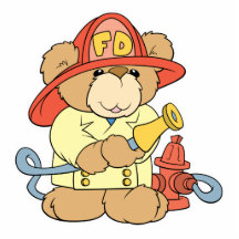 Niedlicher Feuerwehrmann-Feuerwehrmann-Bär Foto Figuren