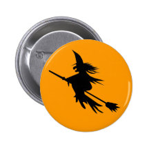 Niedlicher Fliegen-Hexe-Knopf für Halloween Anstecknadel
