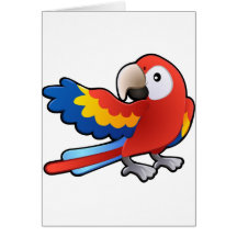 niedlicher freundlicher Macaw-Papagei Karten