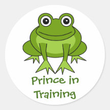 Niedlicher Frosch-Cartoon - Prinz im Training Aufkleber