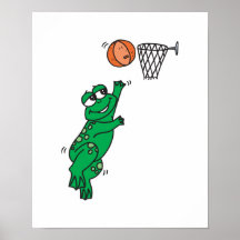 niedlicher Frosch, der Basketball spielt Posterdrucke