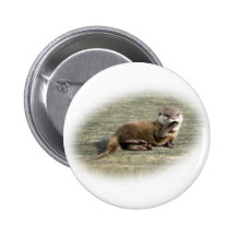 Niedlicher gähnender Baby-Otter Buttons