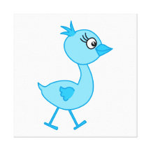 Niedlicher gehender Vogel, blau Gespannte Galeriedrucke