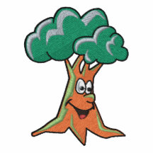 Niedlicher glücklicher Baum-Kasten Besticktes Polo Hemd