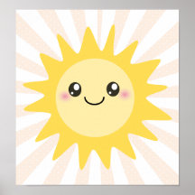 Niedlicher glücklicher Sun Posterdrucke