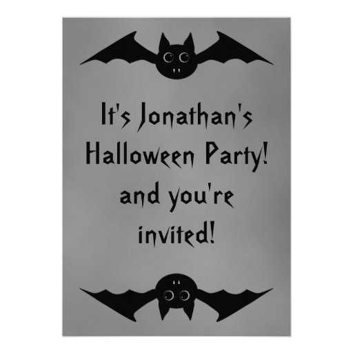 Niedlicher gotischer Halloweenvampireschläger mit  Individuelle Ankündigungskarte