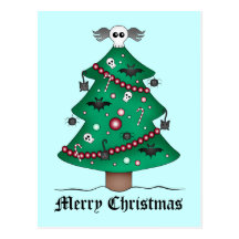 Niedlicher gotischer Weihnachtsbaum Postkarten