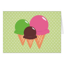Niedlicher grüner Eiscreme-Kegel danken Ihnen Kart