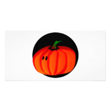Niedlicher Halloween-Kürbis Fotokarten