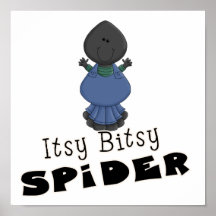 niedlicher itsy bitsy Spinnen-Cartooncharakter Plakatdruck