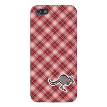 Niedlicher Känguru; Rotes kariertes iPhone 5 Cover