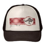 Niedlicher Känguru; Rotes kariertes Retro Cap