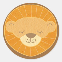 Niedlicher Kinderlöwe-Kopf Runde Sticker