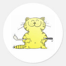 Niedlicher Kitty-Golfspieler Sticker