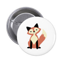 Niedlicher Kopf-Neigung Fox Button