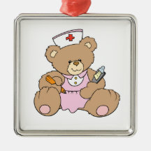 Niedlicher Krankenschwester RN-Bär Ornamente