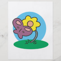 niedlicher lila Schmetterling auf Blume Flyerbedruckung