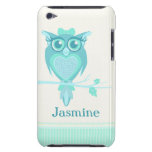 Niedlicher Mädcheneulenaquaminzengrünipod-Touchfal iPod Case-Mate Hüllen