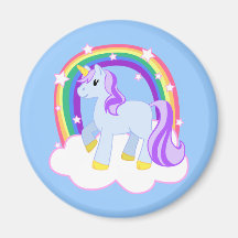 Niedlicher magischer Unicorn mit dem Regenbogen (k Kühlschrankmagnet