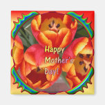 Niedlicher Magnet der Mutter Tagesmit Tulpen Kühlschrankmagnete
