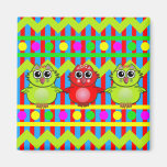 Niedlicher Muster Magnet mit Eulen Kühlschrankmagnete