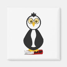Niedlicher Nerdy BücherwurmPenguin Magnete