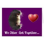 Niedlicher Otter lustig, romantische Karte des Val