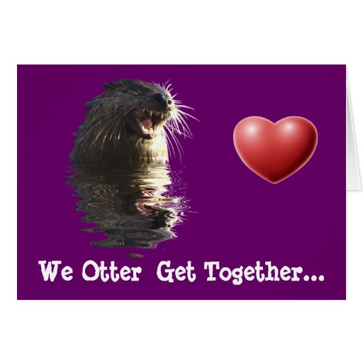 Niedlicher Otter lustig, romantische Karte des Val