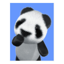 Niedlicher Panda 3d denkt (editable) Postkarte