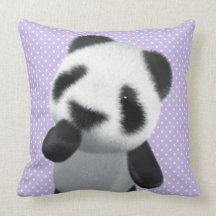 Niedlicher Panda des Baby-3d denkt (editable) Kissen