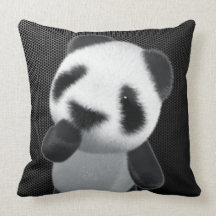 Niedlicher Panda des Baby-3d denkt (editable) Kissen