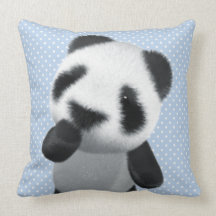 Niedlicher Panda des Baby-3d denkt (editable) Kissen