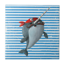 Niedlicher Pirat Narwhal Keramikfliese