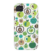 Niedlicher retro Apfel-Blumen-Musterentwurf iPhone 4 Cover