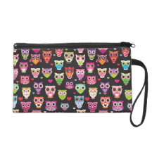 Niedlicher retro Eulenvogel-Muster Wristlet