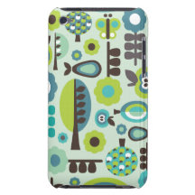 Niedlicher retro Muster-Blumen-iPod-Kasten Barely There iPod Hüllen