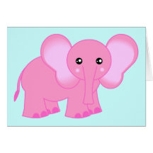 Niedlicher rosa Baby-Elefant Karte