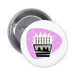 Niedlicher rosa Geburtstagskuchenentwurf Button