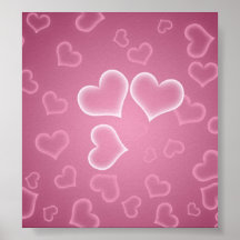 Niedlicher rosa Herz-Hintergrund Poster