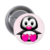 Niedlicher rosa Penguin Buttons