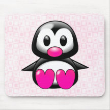 Niedlicher rosa Penguin Mauspads
