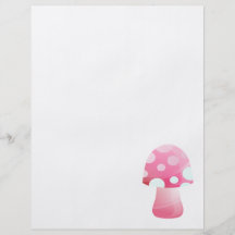Niedlicher rosa Stückchen-Pilz Flyer Druck