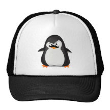 Niedlicher Schwarz-weißer Penguin und lustiger Sch Truckercap