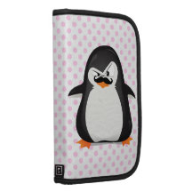 Niedlicher Schwarz-weißer Penguin und lustiger Sch Mappe