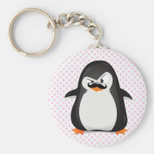 Niedlicher Schwarz-weißer Penguin und lustiger Sch Schlüsselbänder