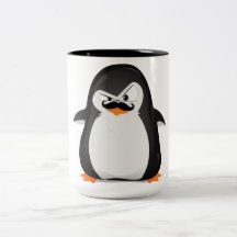 Niedlicher Schwarz-weißer Penguin und lustiger Sch Tasse