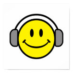 niedlicher Smiley mit Kopfhörern poster