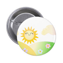 Niedlicher Sonne kawaii Cartoon Anstecknadelbuttons